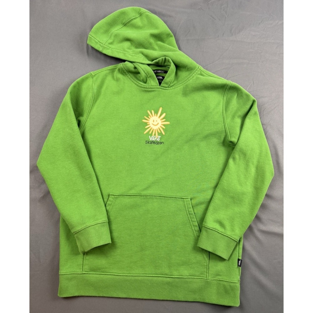 Vans X Skateistan Versa Hoodie Pullover Skate Sun Smiley Green Sweatshirt XL